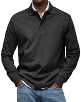 Oliver - Langarm-Poloshirt – Schwarz
