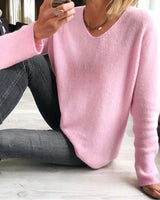 Casual Einfarbiger Damenpullover - Sophie – Rosa