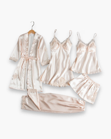 Damen Elegantes Schlafanzug Set | Komfortabel und Stilvoll – Weißes Gold
