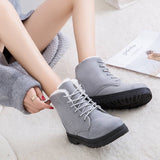 Winterschuhe Damen | Knöchelhoch Mit Schnürverschluss – Grau