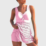 Isabella | Zweiteiliger Badeanzug mit Rock – Rosa