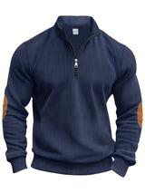 Breno™ - Eleganter Pullover mit halbem Reißverschluss – Blau