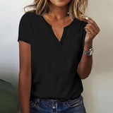 Risamund | Damen Kurzarm Hemd | Elegante – Schwarz