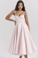Isabelle - Fließendes französisches Netzkleid – Rosa
