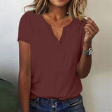 Risamund | Damen Kurzarm Hemd | Elegante – Weinrot