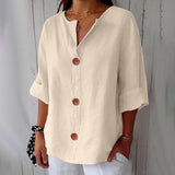 Piera - Luftige Leinenbluse – Beige