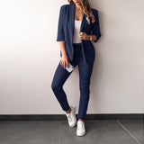 Kristal - Eleganter Blazer- und Hosenanzug für Damen – Marineblau