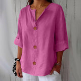 Piera - Luftige Leinenbluse – Rosa