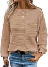 Bequemer Khakifarbenen Lässiger Cashmere Fellpullover für Damen | Ideal für Herbst/Winter – Khaki