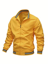 Stanton - Lässige Stehkragen Zip Up Jacke – Gelb