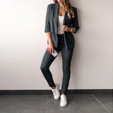 Kristal - Eleganter Blazer- und Hosenanzug für Damen – Dunkelgrün
