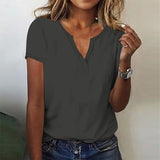 Risamund | Damen Kurzarm Hemd | Elegante – Dunkelgrau
