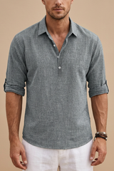 Maxwell | Lässige Passform Kurzarm Poloshirt – Grau