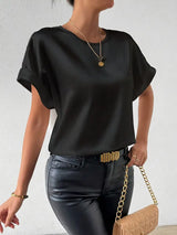 Martina | Mühelos schicke Batwing-Ärmel Bluse – Perfekt für jede Saison – Schwarz