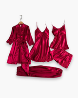 Damen Elegantes Schlafanzug Set | Komfortabel und Stilvoll – Rot