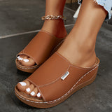Isabelle | Komfortable Keil-Mule – Braun