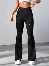 Eva | Schlaghose aus Glitzerstoff – Schwarz
