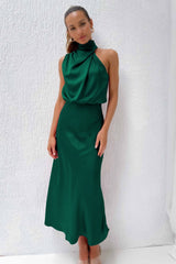 Damenkleid | Neckholder und A-Linienschnitt – Grün