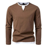Diego | langarm-henley – Braun