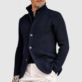 Strickjacke Herren Mit Knöpfen | Elegantes Taschen-Design – Dunkelblau