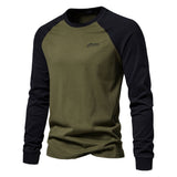 Arvex - Soft-Touch Langarm-T-Shirt mit Rundhalsausschnitt – Olivgrün