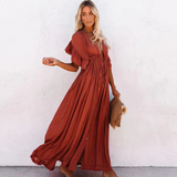 Yolaine | Damenkleid | Leicht und flüssig für den Sommer – Rot