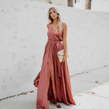 Journee - Ärmelloses Maxikleid mit Schlitz für Frauen – Rosa