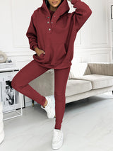 Amélie | Elegantes Sweatshirt-Set – Burgund