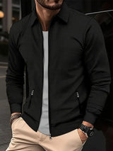 Herren Übergangsjacke Reißverschluss | Schmaler Schnitt – Schwarz