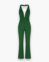 Damen Stilvoll Tief Schnitt Jumpsuit | Elegante – Grün