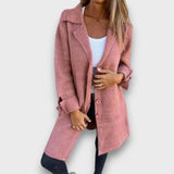 Mailara – Lässiger Mantel mit Reverskragen – Rosa