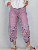 Giada - Bedruckte Relaxed-Fit-Jeans – Lila