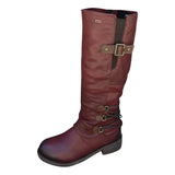 Serafina - wintergöttin over-the-knee absatzstiefel – Rot