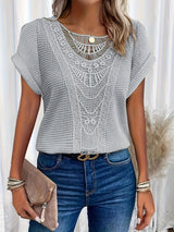 Helene | Spitzenbluse – Grau