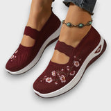 Averina – Femininer Komfort-Sneaker mit Stickerei – Weinrot
