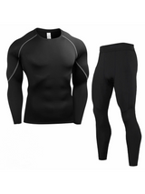 Zortex | Atmungsaktive Thermounterwäschen-Set für Herren – Schwarz-Grau