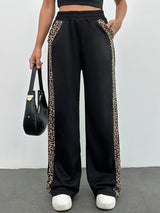 Hermione | Mutige Leopard-Print-Hose mit Seitenschlitz – Entfessle deinen wilden Stil – Schwarz