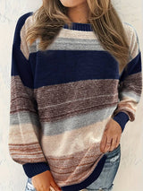 Avihod - Eleganter Pullover Mit Rundhalsausschnitt Und Lockerer Passform – Blau