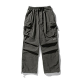 Kelynn | Fallschirmjäger Baggy Cargo Hose mit großen Taschen – Grau