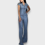 Laura – Elegantes Set mit femininer Silhouette – Blau