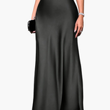 Damen Elegante Lange Rock – Festliche und Abendnutzung – Schwarz