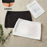 Sportlicher High-Waist-Shortrock für Damen, moderner und vielseitiger Stil – Schwarz