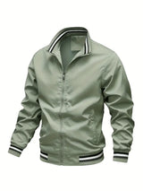 Stanton - Lässige Stehkragen Zip Up Jacke – Hellgrün