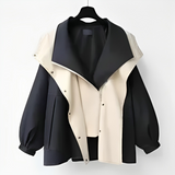 Regenjacke Damen Zweifarbig | Stylisch & Leicht – Schwarz
