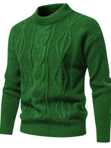 Einfarbiger Strickpullover Für Herren, Vintage-Pullover – Grün