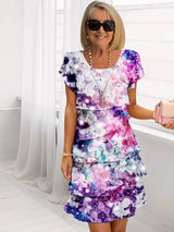 Mia- Florales Damen Sommerkleid – Lila