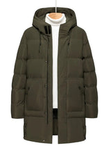 Alex – warme winterjacke für herren – wattierte jacke mit kapuze und reißverschluss – Armeegrün