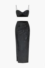 Ariana | Zweiteiler-Set – Glamouröse Eleganz für besondere Anlässe – Schwarz