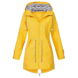Damen Kapuze Winddichte RegenJacke | Langarm – Gelb