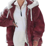 Andrea | Winterjacke mit Kapuze und Reißverschluss – Rot